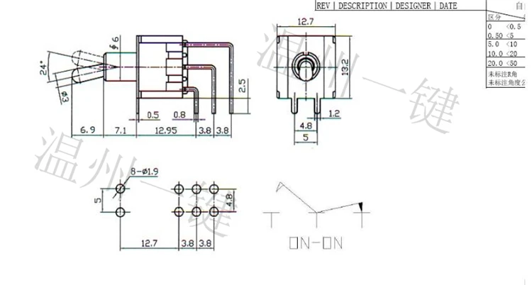 10 шт. SMTS-202-C4B-N0 шесть-контактный двухсторонняя ВПЕРЕД ИЗГИБ двухскоростной M5.08 горизонтальных маленькие кнопки коктейль-головной переключатель