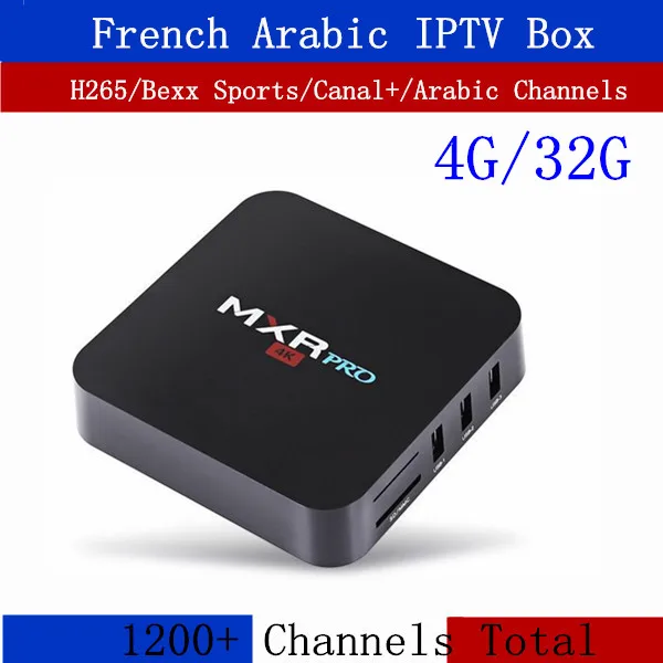 Goedkoop 4 gb 32 gb MXR PRO Android 7.1 TV Box + 1 jaar Frans Arabisch Portugal Itali euml; Duitsland Engels 1600 live kanalen 2000 VOD Set top box