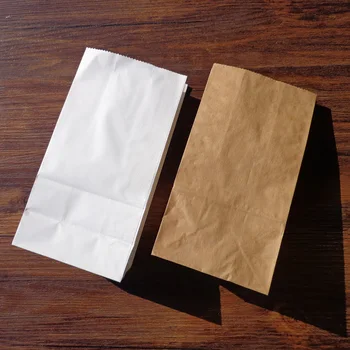 

50pcs Stand up Kraft Paper Bags 18x9.5x6cm Kraft &White Favor Bag, Open Top Creative DIY Paper Bags Treat Bag
