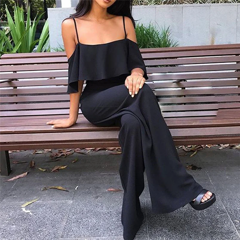 Jumpsuit Summer Women Long 2018 New Brand Hollow Out Bodysuits Sexy Clubwear Wide Legs Pants Elegant Jumpsuit combinai #J08 (11)