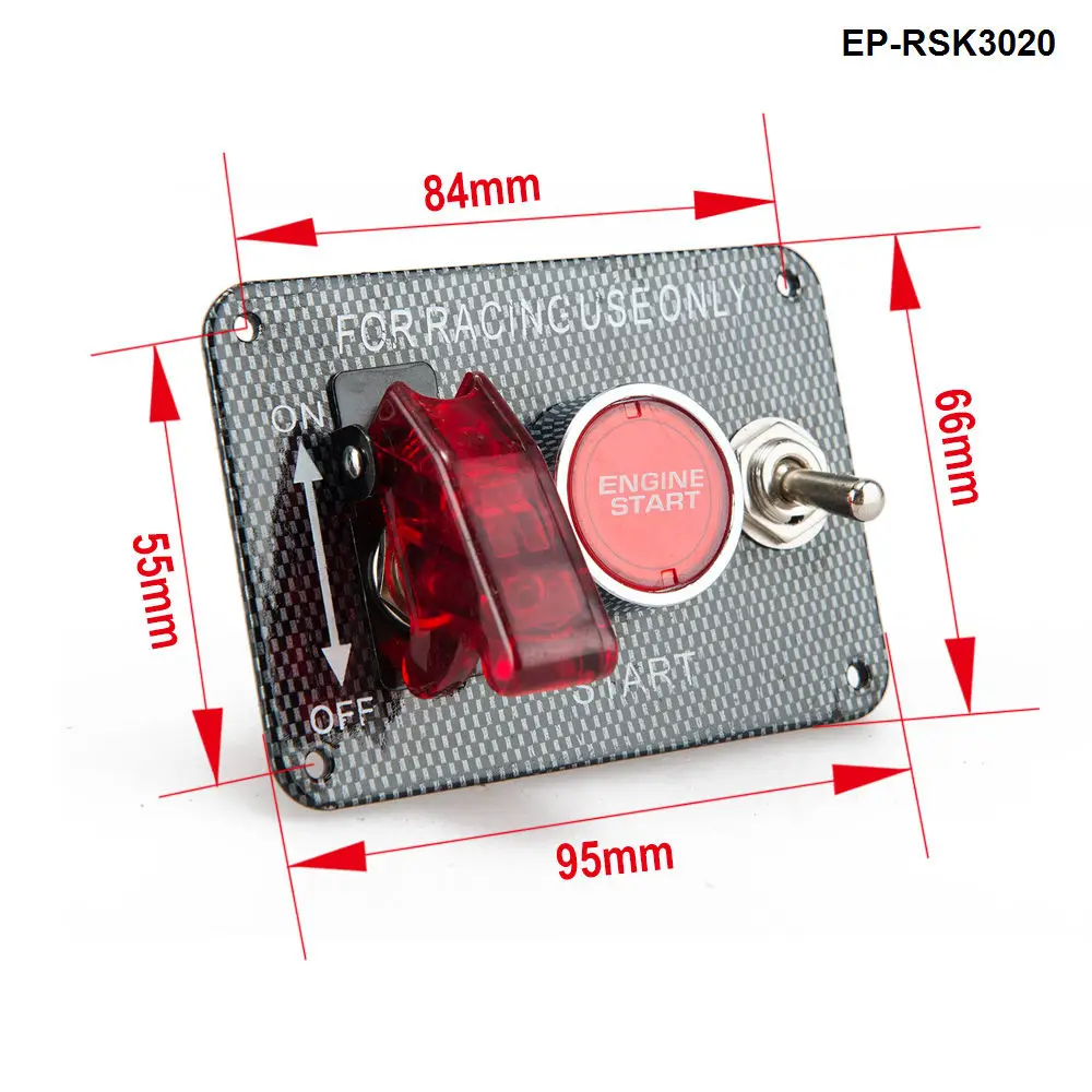 12 В переключатель зажигания Панель запуска двигателя кнопочный светодиодный переключатель для гоночного автомобиля EP-RSK3020