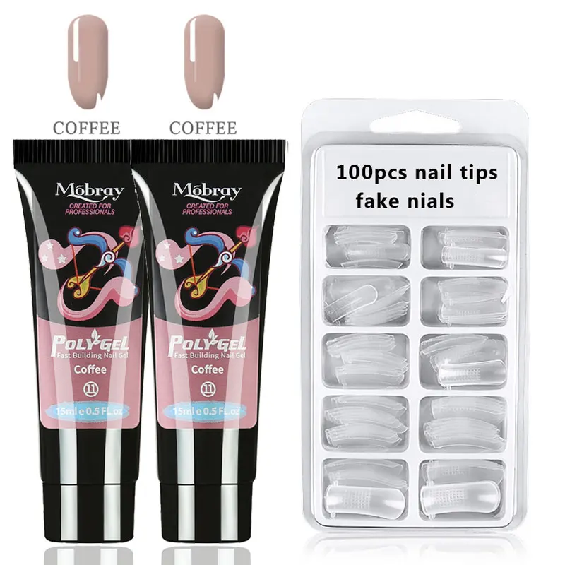 

Beateal Poly Extention Gel Kits Nail Art French Nail Clear Camouflage Color Nail Tips Crystal Quick Builder Uv Polygel Varnish