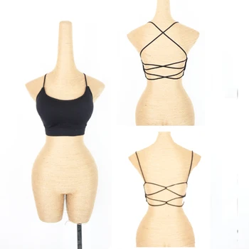 

Latin Top Lady Black Vest Sexy Beauty Back Strap Underwear Women Tango Rumba Cha Cha Samba Dancing Practice Dance Wear DN3557