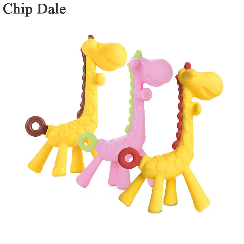 

Silicone Giraffe Teether Safety Soft Baby Teething Toy DIY Pendant Necklace Accessories Food Grade Teething Hanging Toys