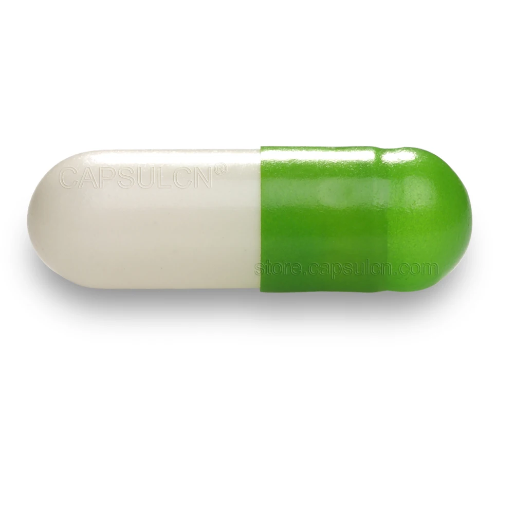 

(Size 1) 5000 Pieces / Carton, Empty Joined Gelatin Capsules For Capsule Filler Machines, Apple Green & White