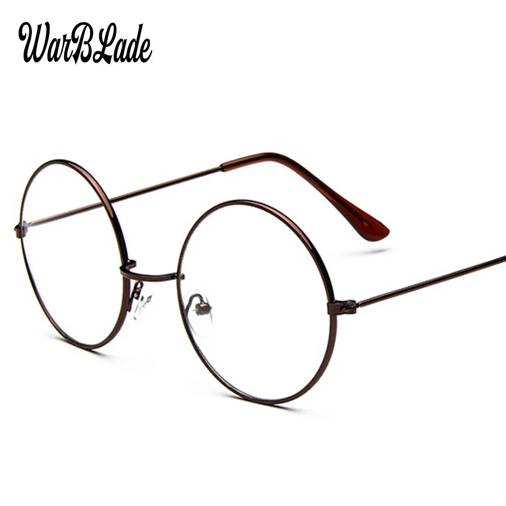 Мода круглые очки кадр люнет Для мужчин Винтаж металлический каркас прозрачные линзы очки Оптические очки Для женщин зеркало плотная
