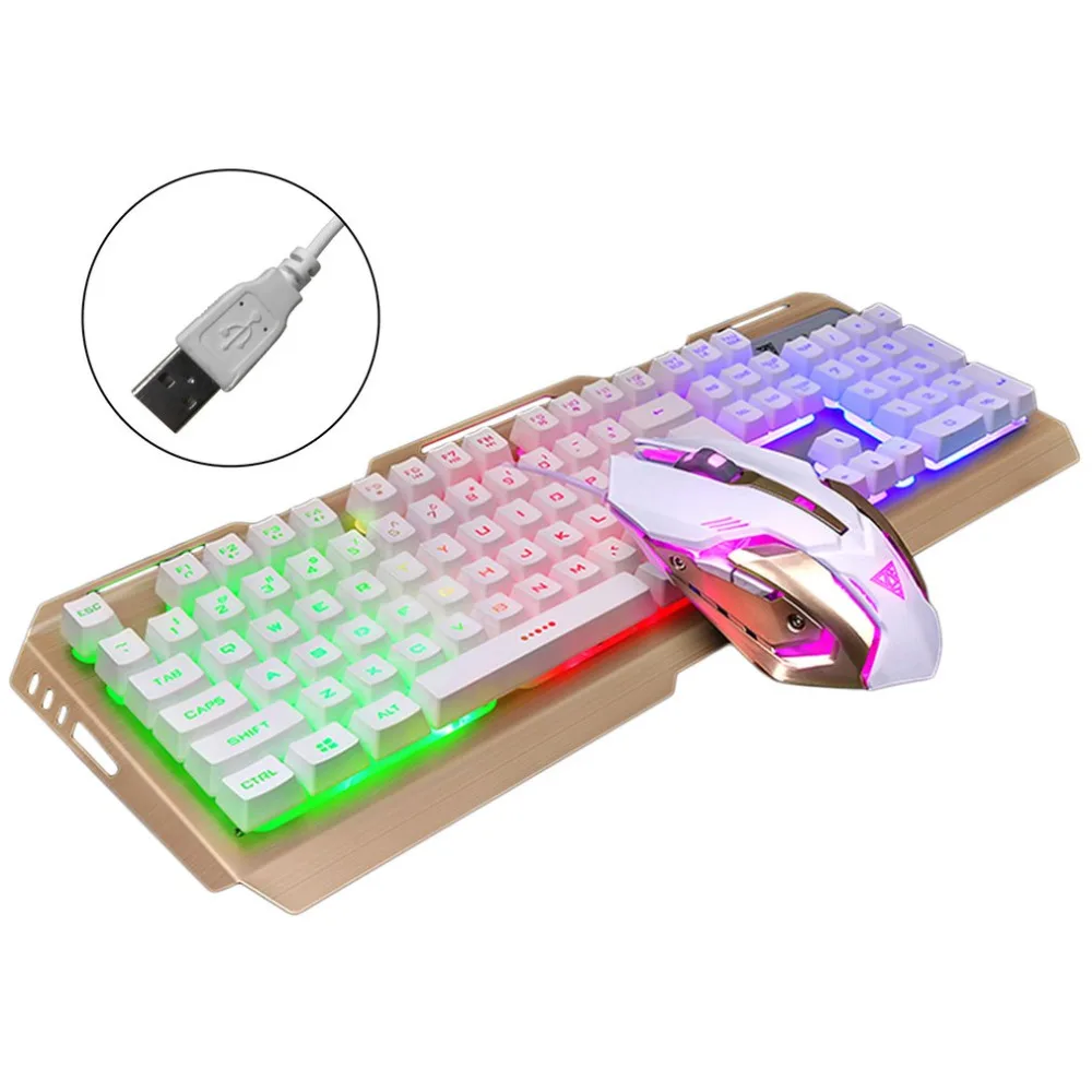 Wired Backlit Luminous Multimedia Ergonomic USB Gaming Keyboard Gamer Optical Pro Gamer Mouse V1 for PC Laptop Computer Wired Backlit Luminous Multimedia Ergonomic USB Gaming Keyboard Gamer Optical Pro Gamer Mouse V1 for PC Laptop Computer