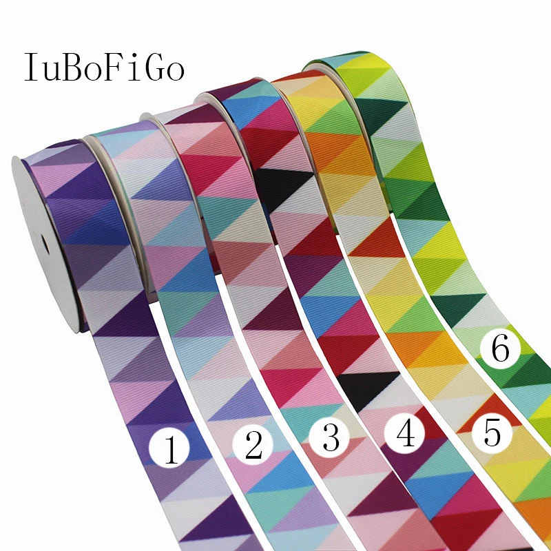 

[IuBuFiGo] 2016 New 3/8"(9mm) Triangle Ribbon Printed Grosgrain Ribbon For Home Decoration 10yard/lot X10Y118