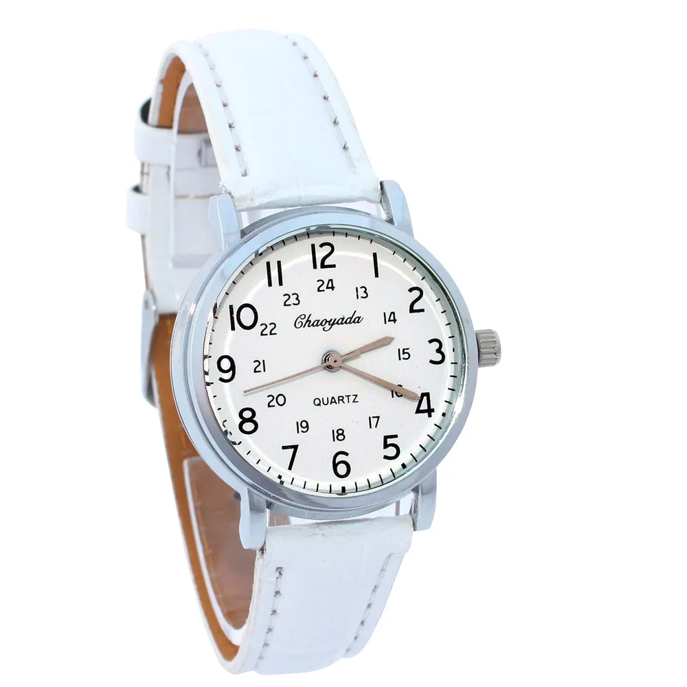 Модные брендовые милые детские часы для девочек, повседневные водонепроницаемые розовые кожаные часы с мультяшным рисунком, кварцевые наручные часы для девочек U63 - Цвет: White