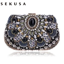 SEKUSA women evening bags beaded wedding handbags clutch purse evening bag for wedding day clutches evening bags embroidery bags