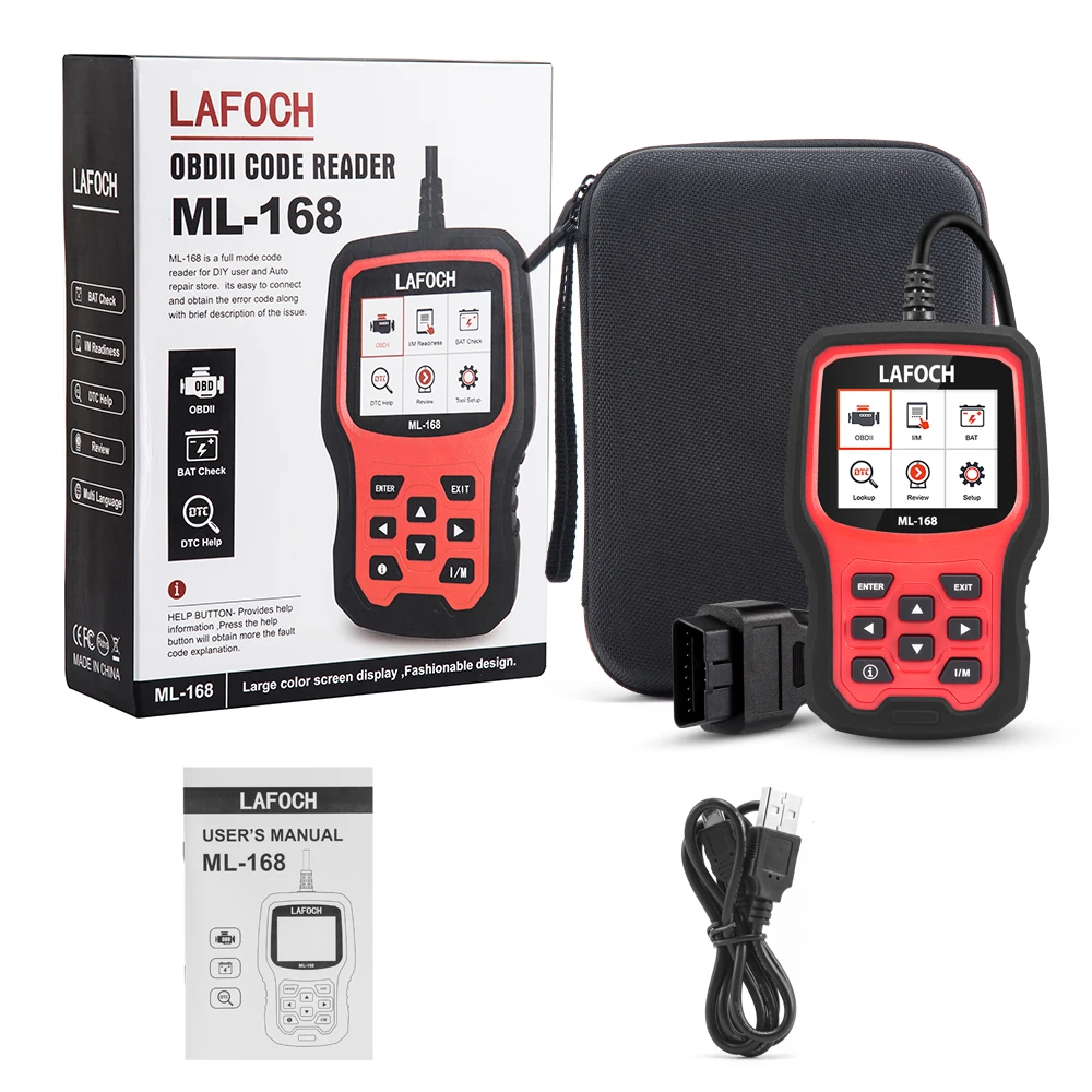 KIPPO для диагностики двигателя считыватель кода батареи obd2 ML 168 O2 MAF Универсальный