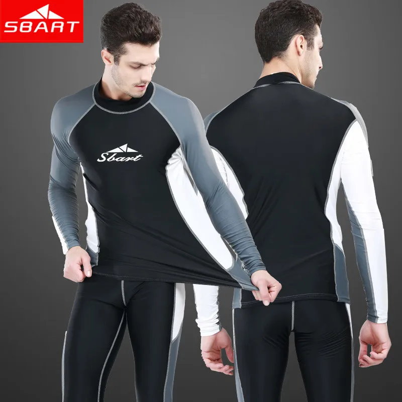 Buy Sbart mens swim tops long sleeve swimsuit