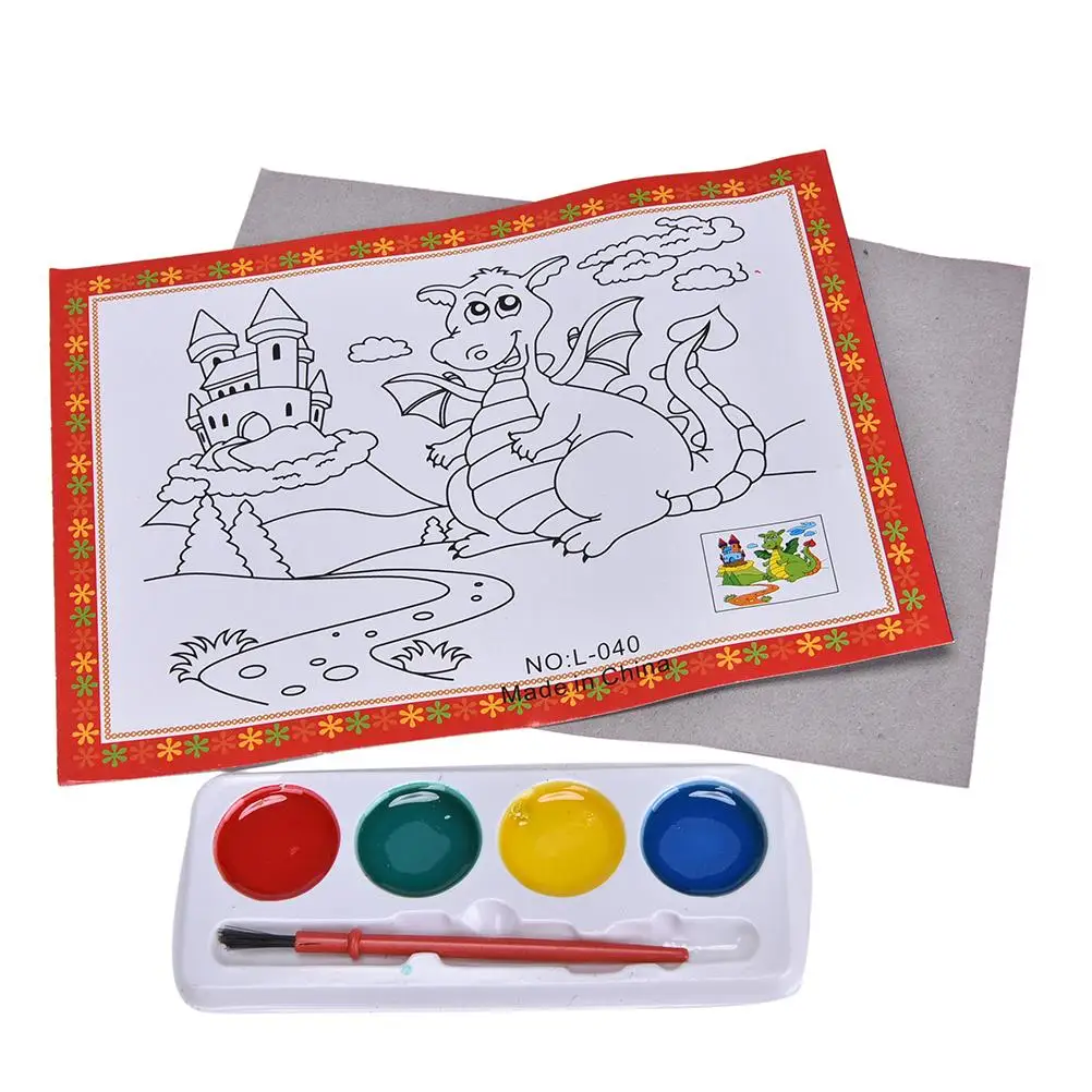 1 Set Children Drawing Toy 4 Colors DIY Watercolor Painting Set Kids Educational Toy Children's