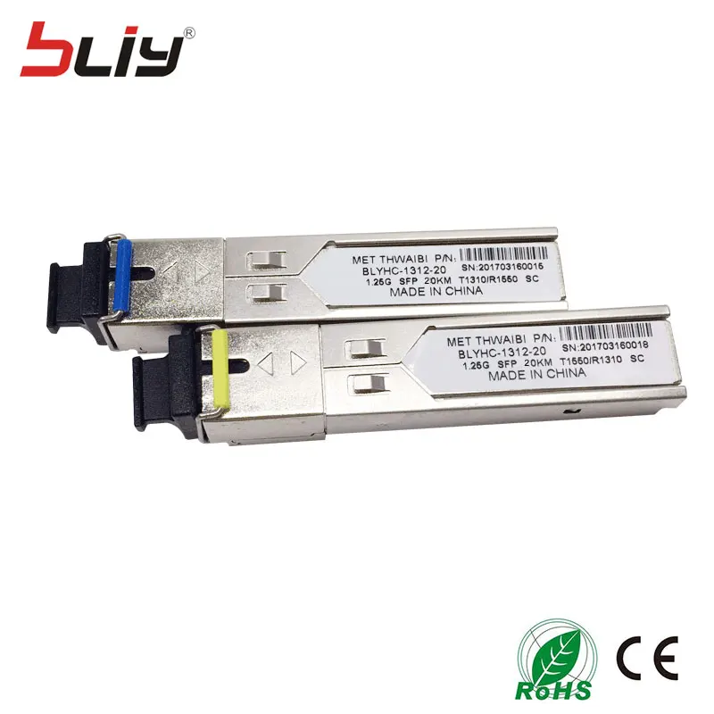 1.25 г SC трансиверов SFP 20 км разъем sfp модуль WDM/bidi mini gbic 1000 м Оптическое волокно |
