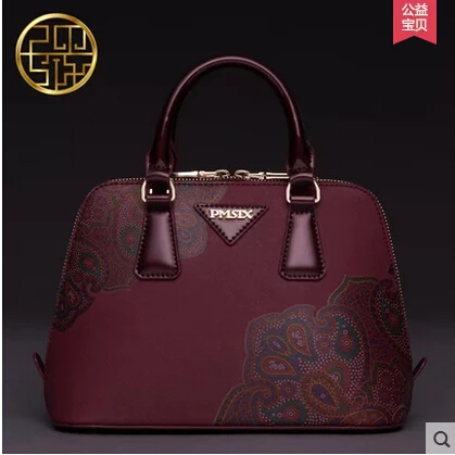 Женская сумка, национальный ветер, тисненая сумка через плечо, сумка, сумочка, сумка - Цвет: Red