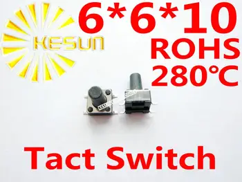 

FREE SHIPPING 100PCS 6X6X10 SMD Tactile Tact Mini Push Button Switch Micro Switch Momentary ROHS
