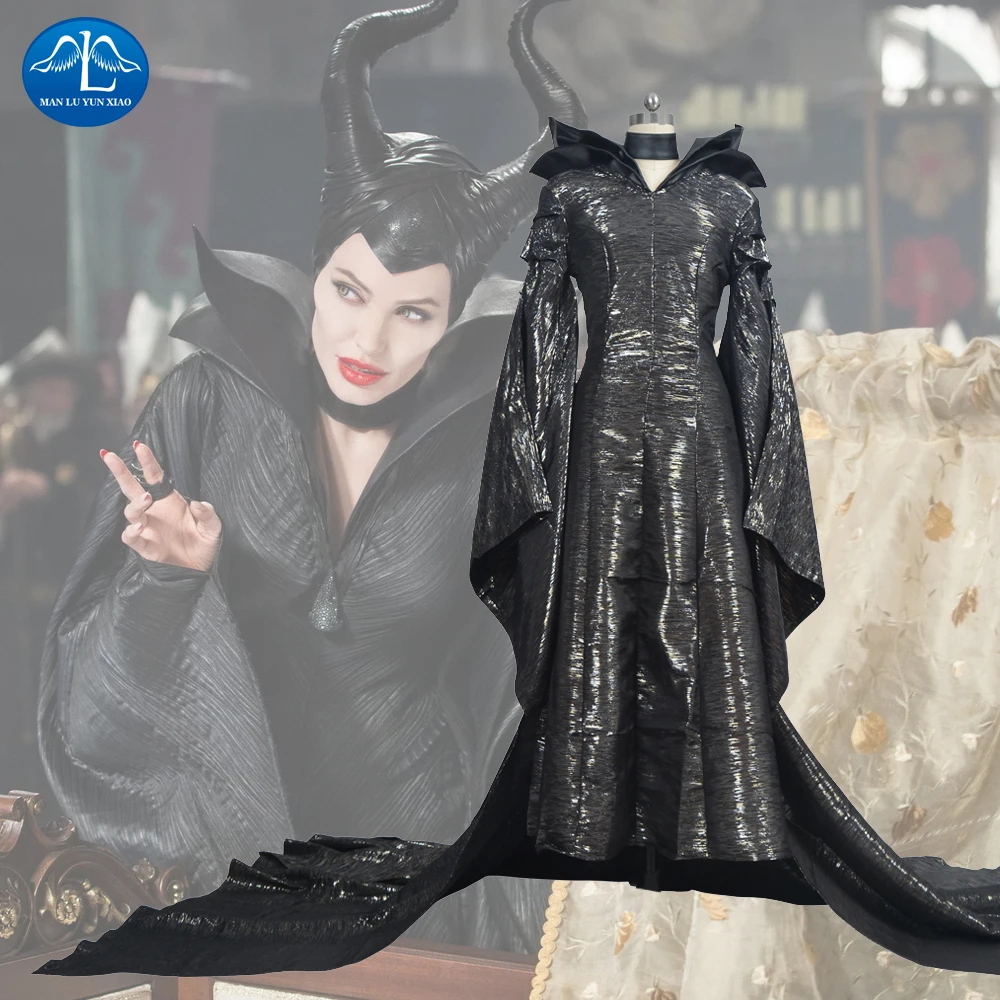 MANLUYUNXIAO Halloween Maleficent Angelina Jolie Cosplay Costume Womens Black Dress font b Suit b font font