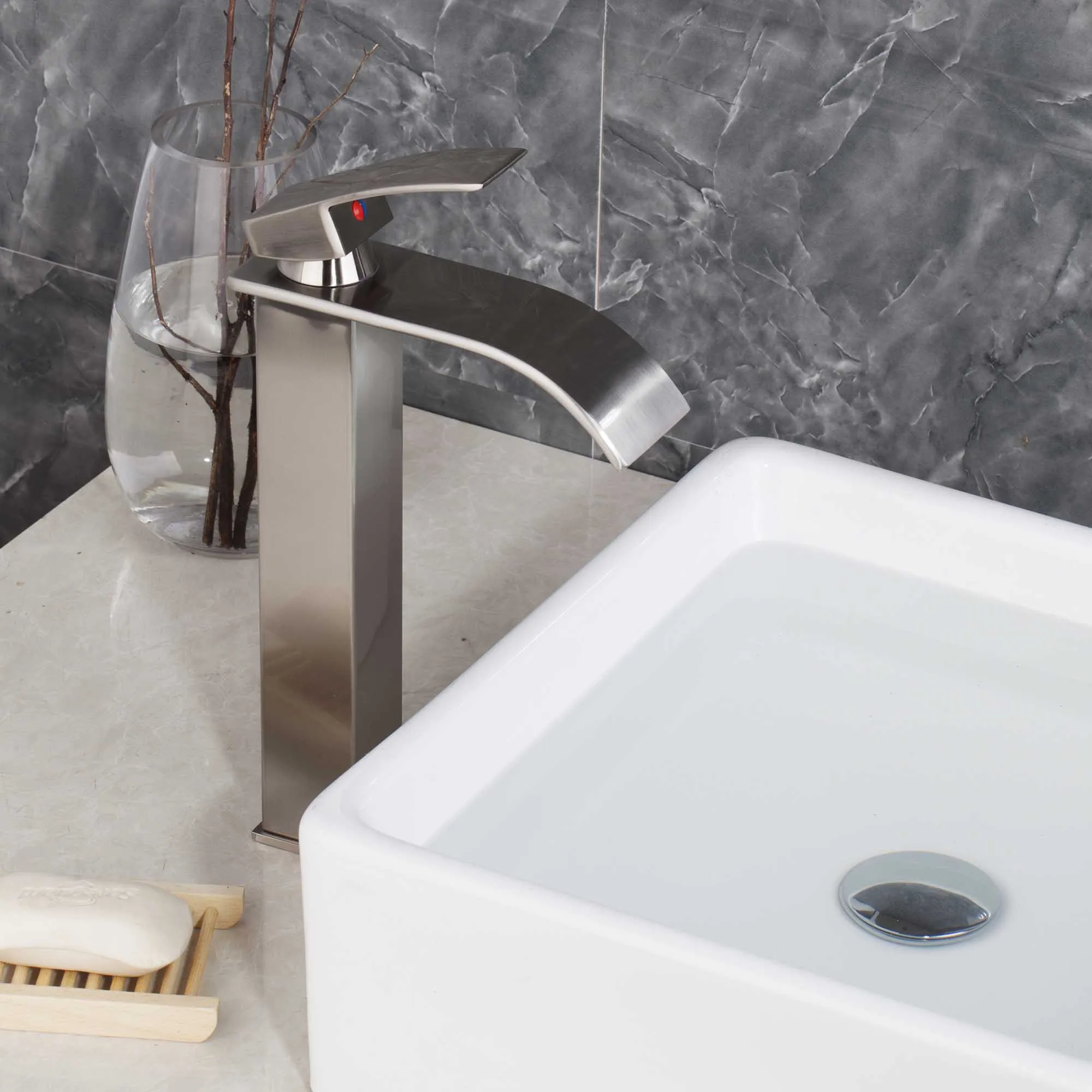 Смеситель для ванной комнаты, матовый никель, черный водопад, античная латунь, кран для умывальника - Цвет: 8256B-3