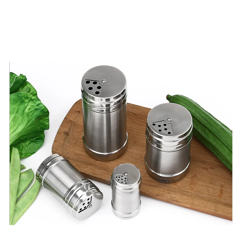 

Spices Pepper Shakers Sugar Salt Coffee Condiment Bottle Stainless Steel Seasoning Storage Kitchen Cooking Barbecue Tools Tins