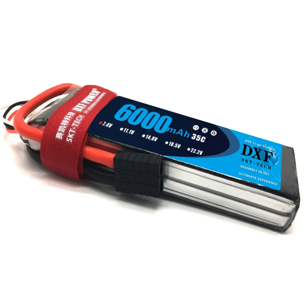 

2017 DXF RC Lipo Battery 2S 7.4V 6000mAh 35C 60C for RC 1/10 Scale Traxxas Car Boat Helicopter Quadcopter