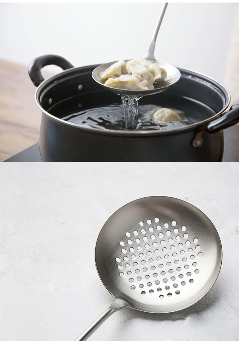 TUUTH 1Pcs Stainless Steel Cooking Tools Wooden Handle Spatula Colander Spoon Potato Presser Dinnerware Tableware Kitchen Tools B6