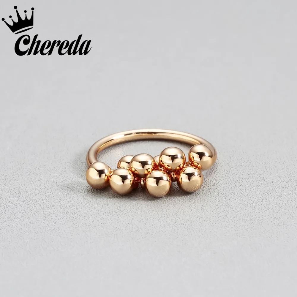 

Chereda Round Alloy Rings Fashion Women Ring Jewelry Gold Color Classic Lady Fine Party Engagement Accessories Gift Present