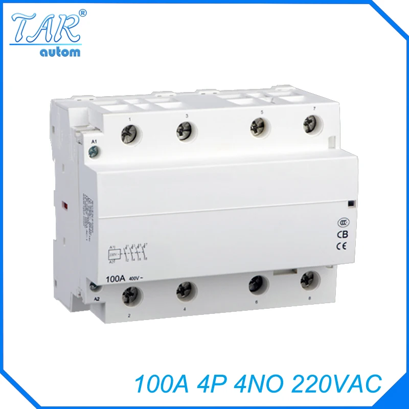 

Modular household AC contactor for automobile charging pile 4NO WCT-100A 4P 220V/230V modular charging pile with