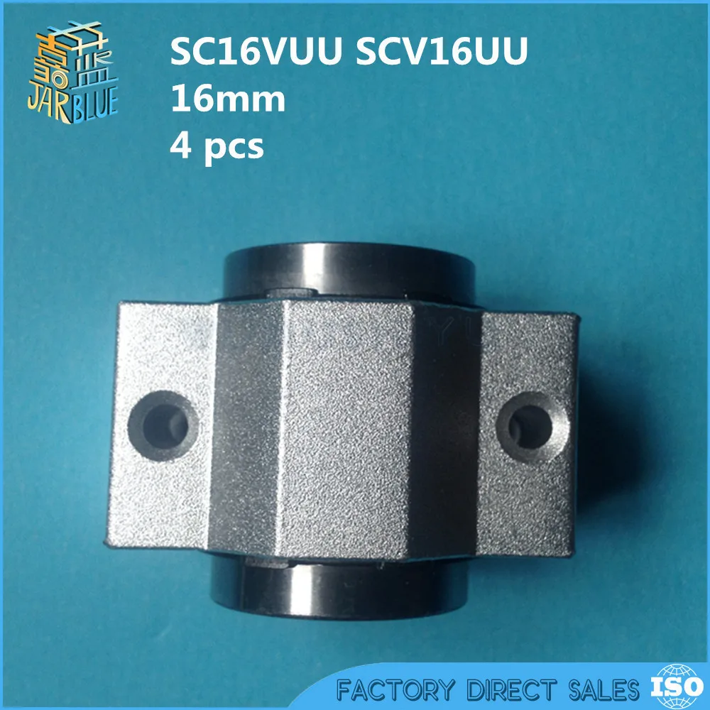 4 pcs SC16VUU SC16V SCV16UU SCV16 16mm CNC DIY unit short slide block linear slide bearing units