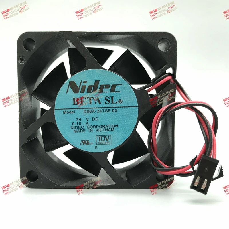 

Nidec D06A-24TS5 05 DC 24V 0.10A 60x60x25mm 2-wire Server Cooling Fan