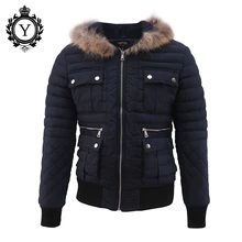 COUTUDI 2016 Winter Männer Kleidung Outwear Beiläufige Jacken Hot Dark blau Fell Kapuze Reißverschluss Winter Daunenjacken Für Männer Warme mäntel