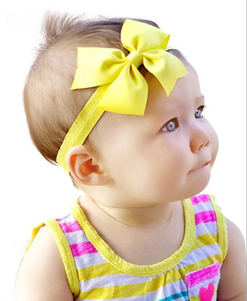 Retail 1pcs Lovely Girls Headbands With Ribbon Bow Flower Artificial Elastic Hair Bows Hairbands Summer Style Accessories | Детская