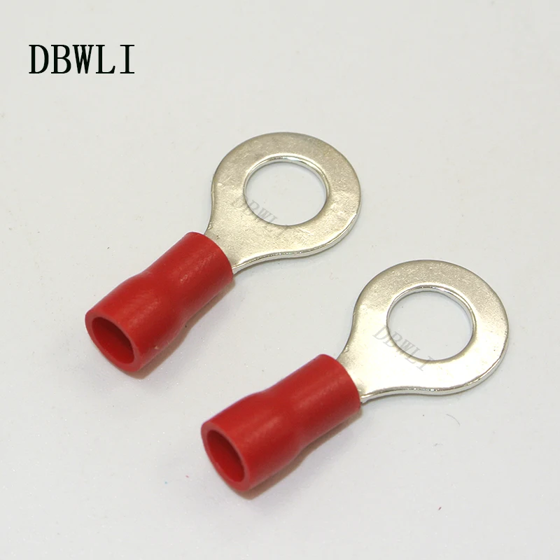 

RV1.25-8 1000PCS 22-18 AWG 5/16" Red Insulated ring Terminals Electrical Crimp Connector
