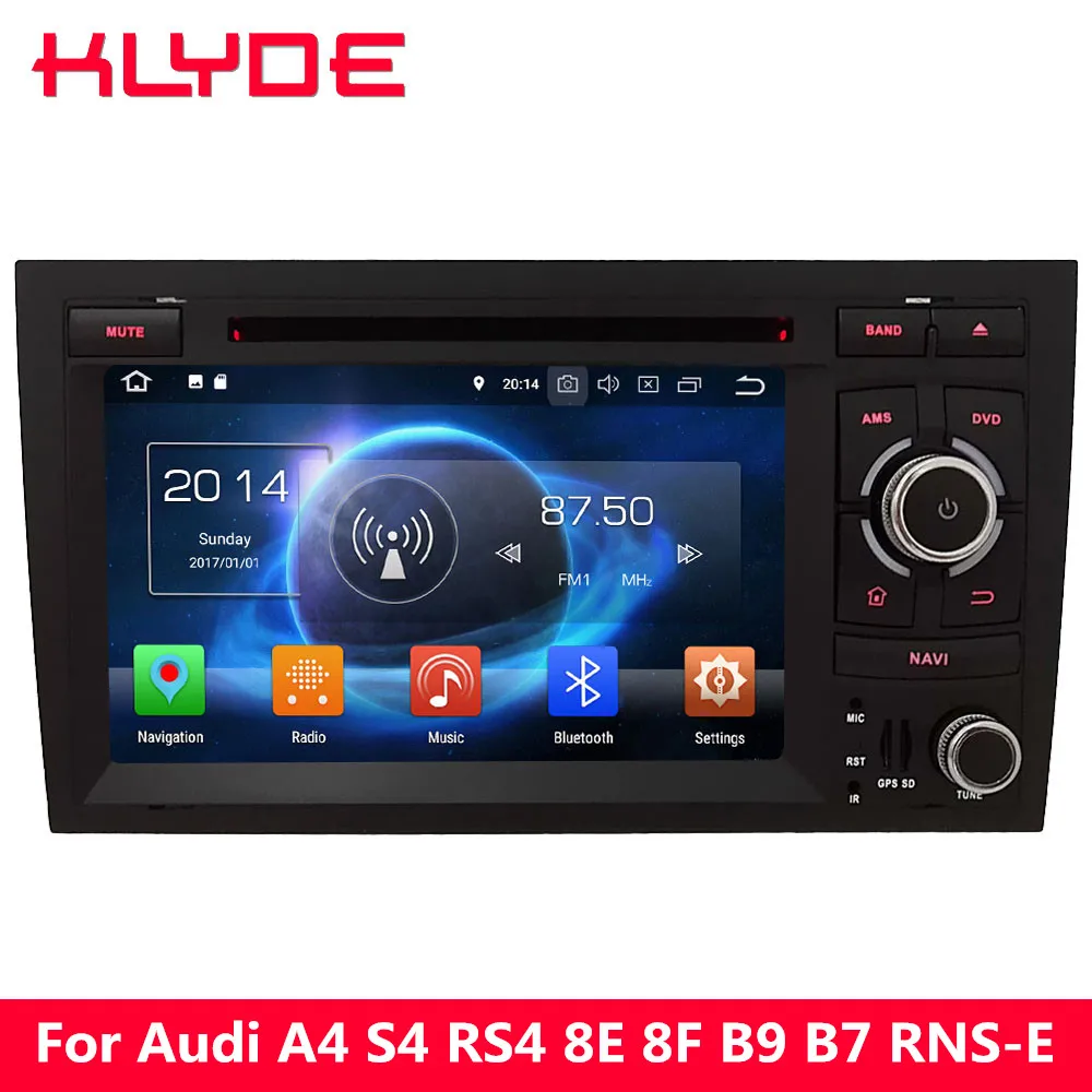 

KLYDE 4G Android 8.0 4GB RAM 32GB ROM Car DVD Player Radio For Audi A4 S4 RS4 8E 8F B9 RNS-E 2002 2003 2004 2005 2006 2007 2008