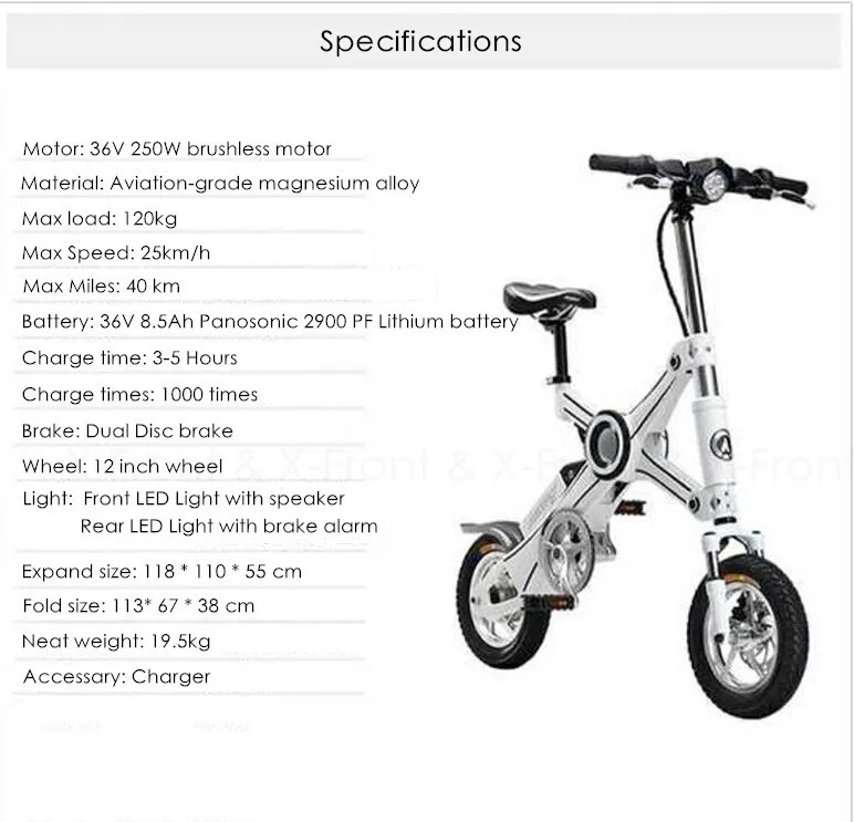 Discount New 2018 brand Aluminum-magnesium alloy 36v 250W intelligent Electric bicycle X3 Mini Bike Portable Lithium Battery smart E-bike 0
