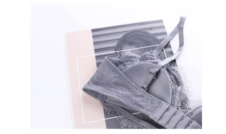 CINOON New Lace Lingerie Hollow out Brassiere Luxury intimates French Lace Bra Set Wire Free Women Underwear Sets Push Up Bras (18)