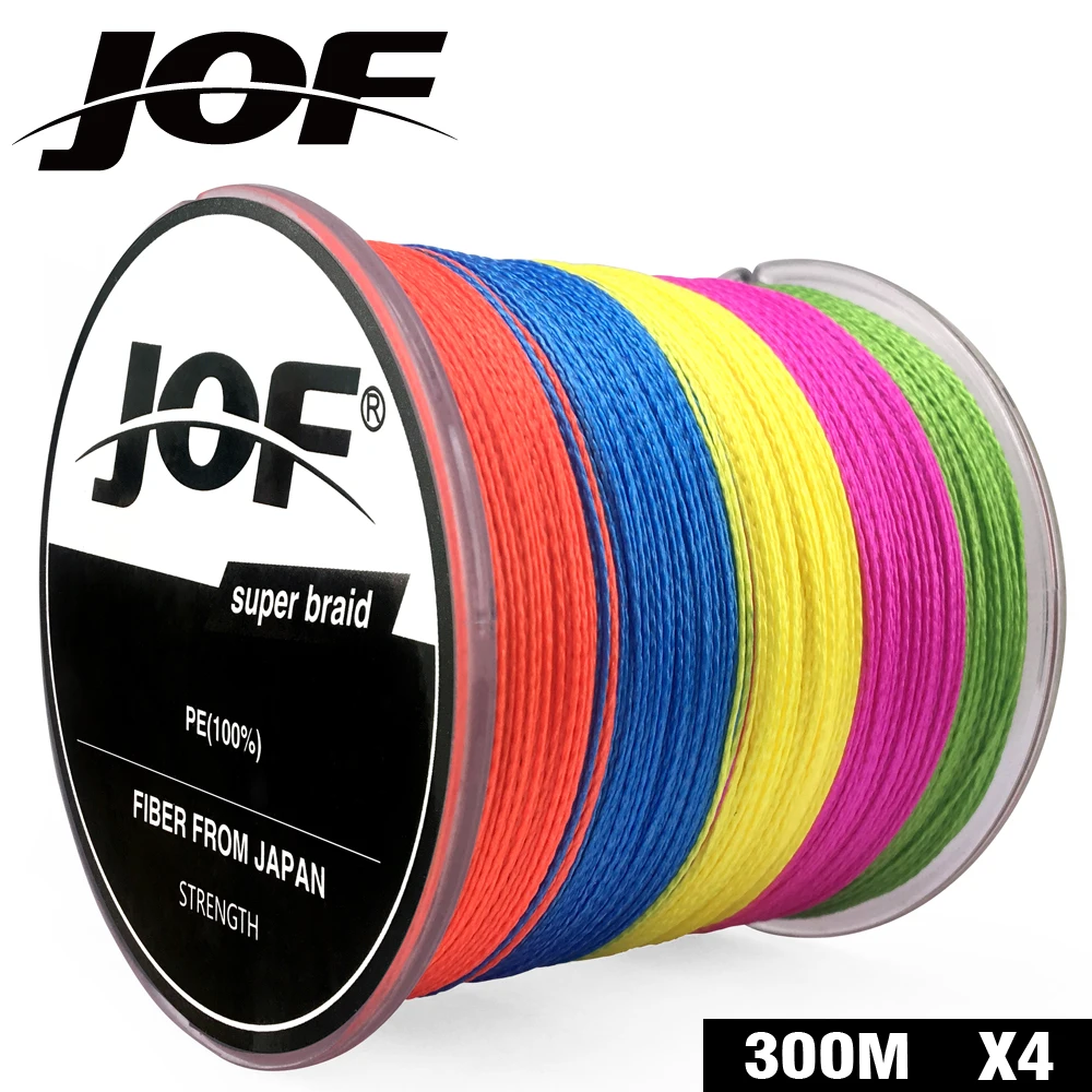JOF 2019 صنارة صيد بولي ايثيلين مجدول 9 اللون المتعددة الشعيرات الصيد الحبل قوي 4 السواحل 300 متر خيط صنارة الصيد