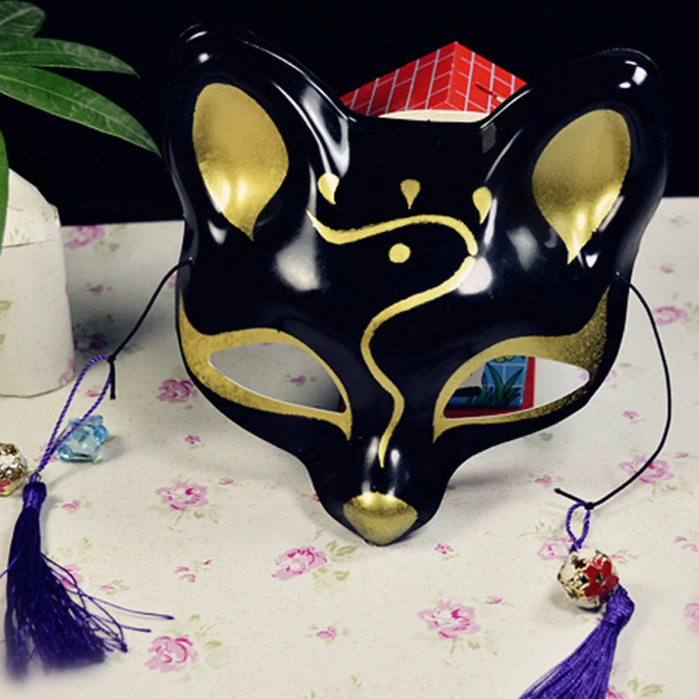 Японская Маска лисы косплей аниме маска на половину лица светильник светлячков лес Нацумэ Yuujinchou лиса маска лиса кошка маска для лица s - Цвет: 18