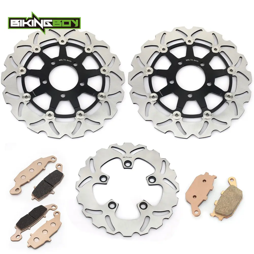 

BIKINGBOY Front Rear Brake Discs Rotors Disks + Pads for Suzuki SV650S 2003 2004 2005 2006 2007 2008 2009 2010 SV 650 03-10 Set
