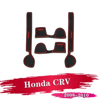 

4X Car Accessories Inner Gate Slot Pad Non-Slip Cup Mats Anti Slip Door Groove Mat Interior Styling For Honda CRV 2008 2009 2010