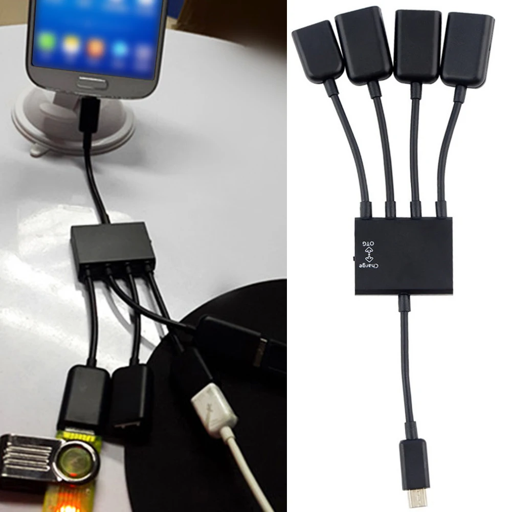 High quality 4 in 1 Micro USB Power Charging OTG Hub Cable Connector Spliter for Tablet PC Computer Smartphone | Электроника