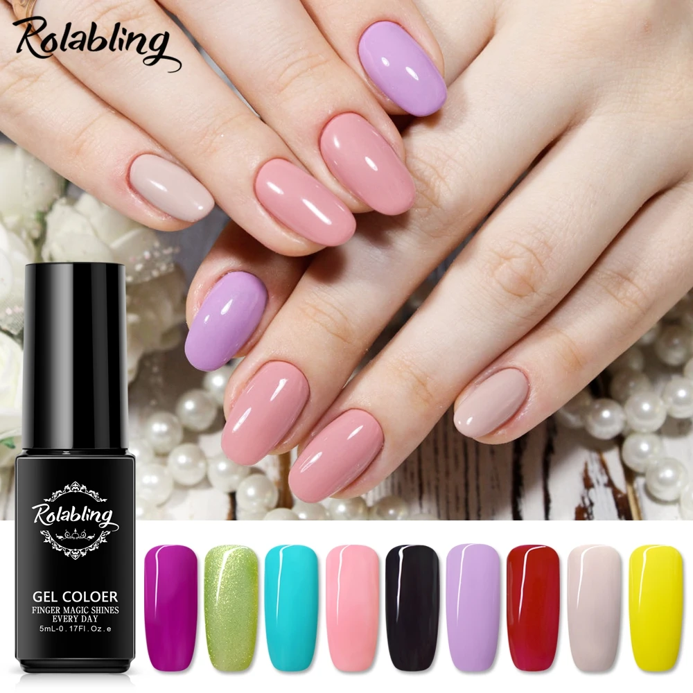 

Rolabling Nail Gel Polish Gel Nail Polish Top Base Coat manicure Gel Varnish Soak off Nail Art Lacquer Glue UV Gel lacquer nails