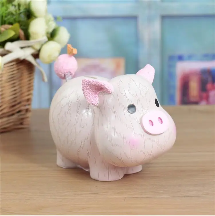 pig Смола милая форма животных копилка свинья-кролик Тигр Копилка Мультфильм Свинья Форма d Копилка в виде коробки креативные животные копилка - Цвет: pig