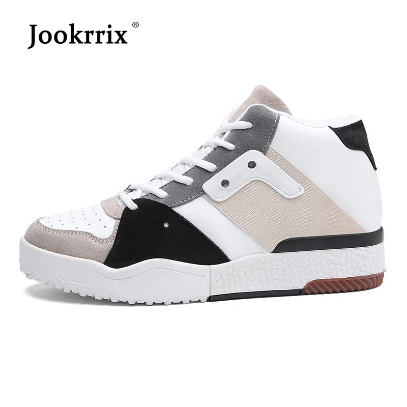 Jookrrix 2018 белые туфли мужские брендовые кроссовки мужской моды chaussure дышащие осенние uomo Вулканизированная обувь в стиле пэчворк черный