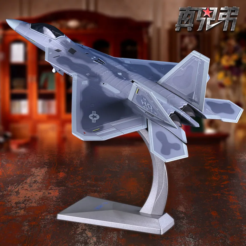 

1:72 U.S. F-22 Raptor Fighter Alloy Aircraft Model Simulation of Military Decoration