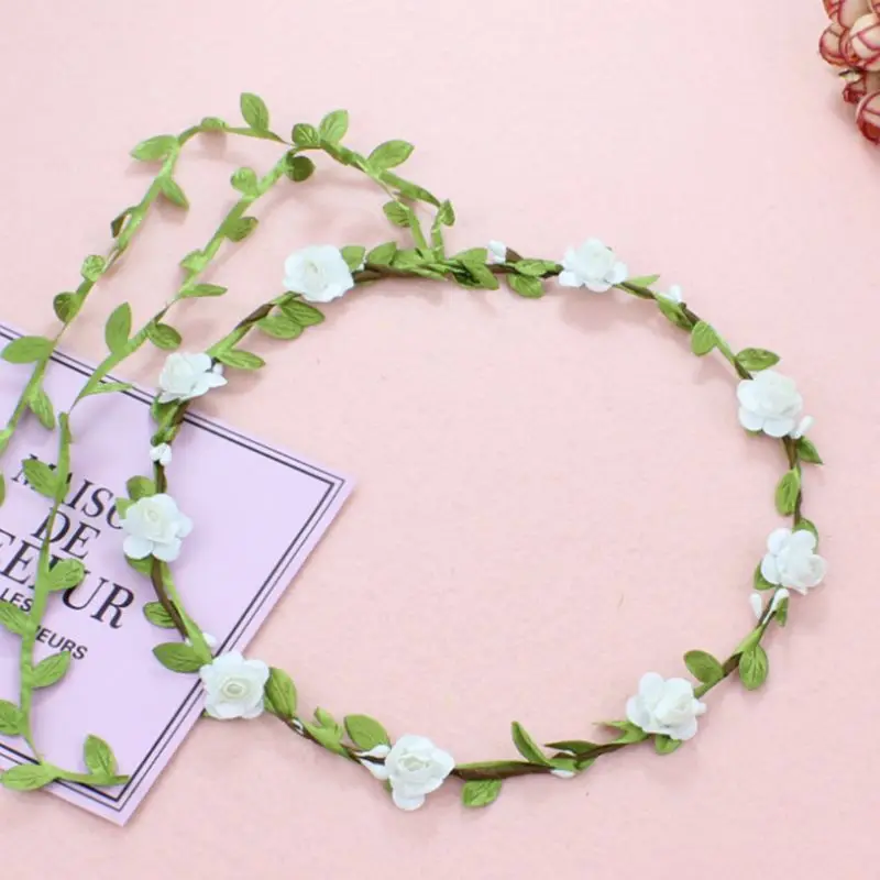 

Bohemian Style Wedding Bride Headdress Garland Paper Flower Wreath Women Girls Beach Festival Party Props Beach Cap