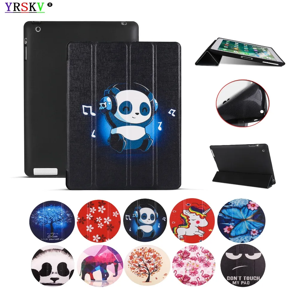 

Case for iPad 2 iPad 3 iPad 4,YRSKV,Ultra Slim Cartoon Pattern Protection Cover+TPU Smart Sleep Wake Tablet Case for iPad 2/3/4