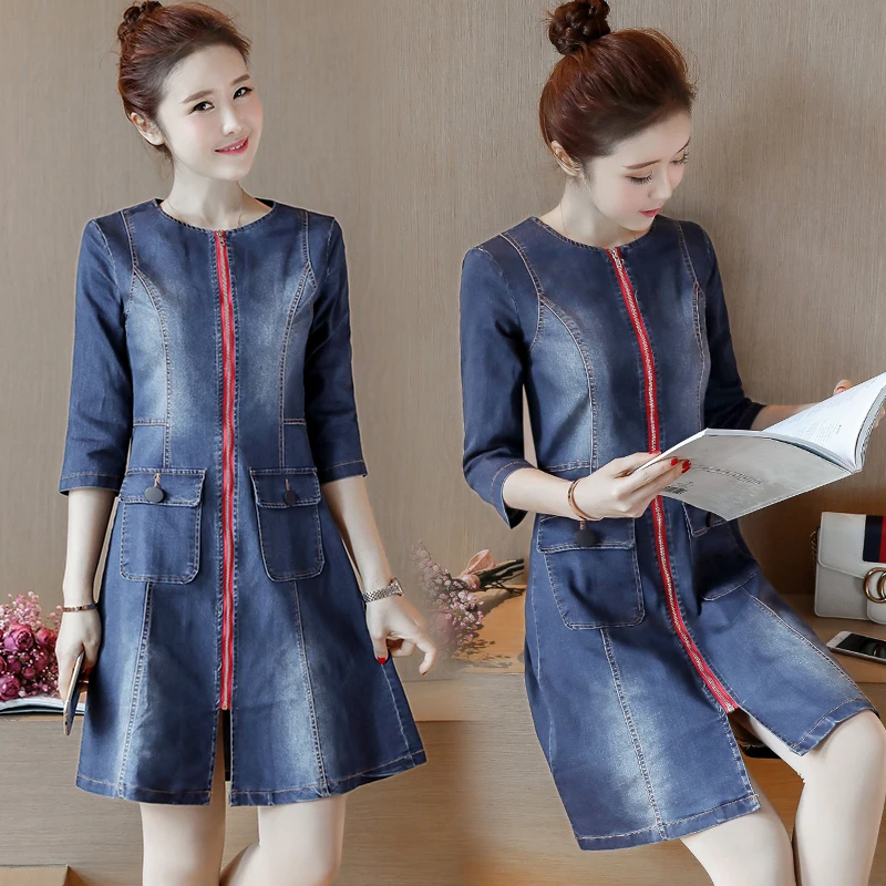2017 Новый Лето весна Denim Dress Горячие Продажа Женщины Свободные Джинсы Модные