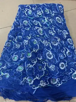 

Best Quality African Lace Fabric Royal Blue Swiss Voile Lace High Quality Emboridery French Mesh 2018 French Lace Fabric