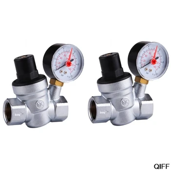 

Drop Ship&Wholesale DN15/20 Water Pressure Reducing Valve Regulator 3/4 Brass Coopper Chrom with Gauge July 3
