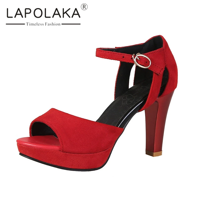 

Lapolaka New Arrival Plus Size 33-46 Casual Party Ol Luxury Summer Sandals Ladies High Heels Shoes Woman Footwear Female